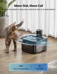 Flujo tipo grifo de DownyPaws para gatos, estimula la hidratación.