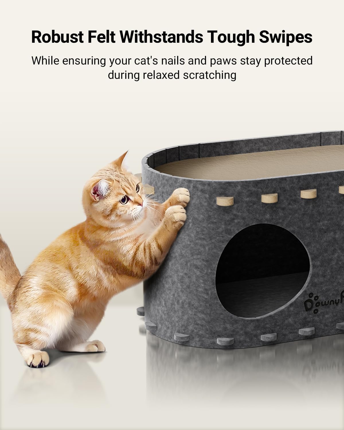 DownyPaws PeekaPurr medidas compactas para espacios reducidos