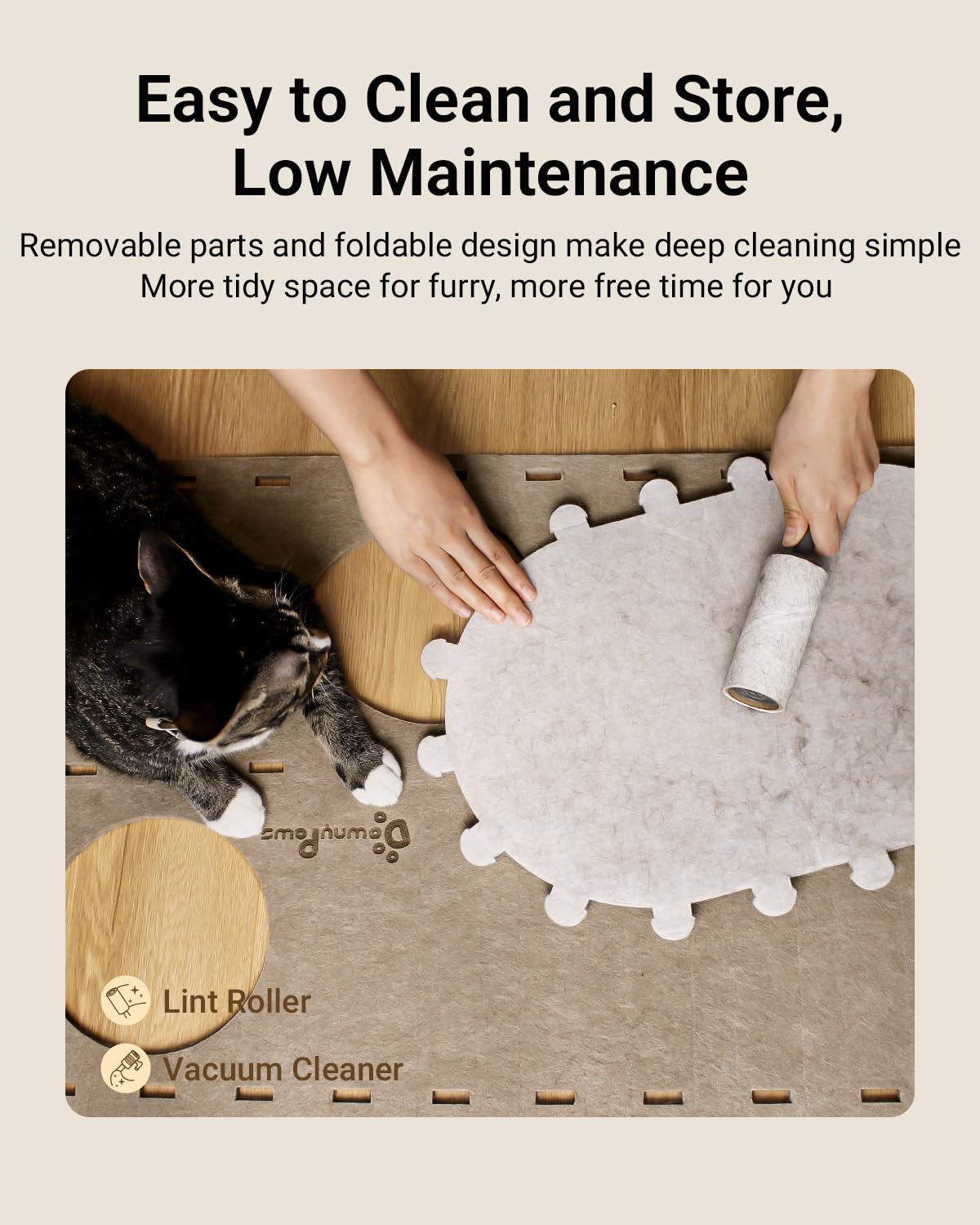 Fieltro resistente a arañazos DownyPaws, duradero para uso diario