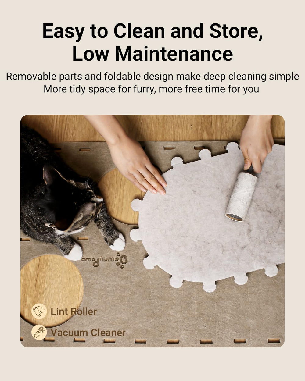 Fieltro resistente a arañazos DownyPaws, duradero para uso diario