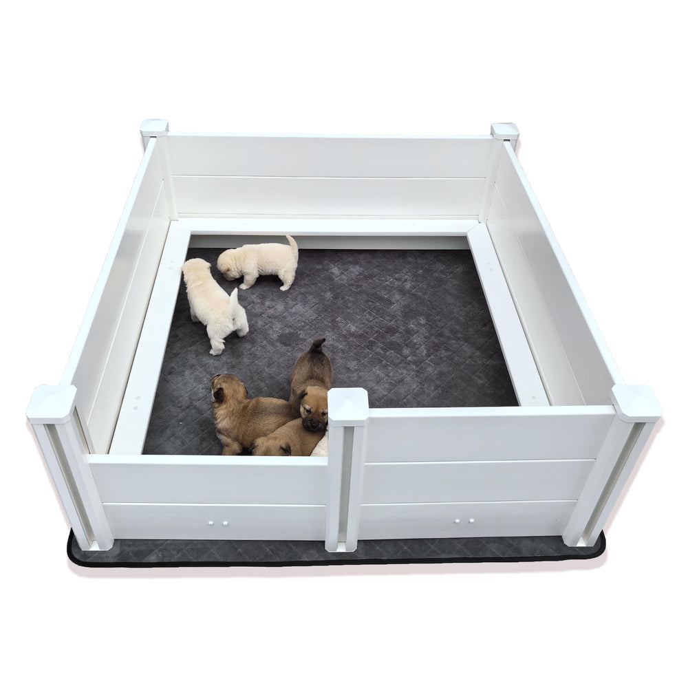 DOZZOPET caja-whelping-perros 48x48-18pulgadas ofrece espacio cómodo para madre y cachorros.