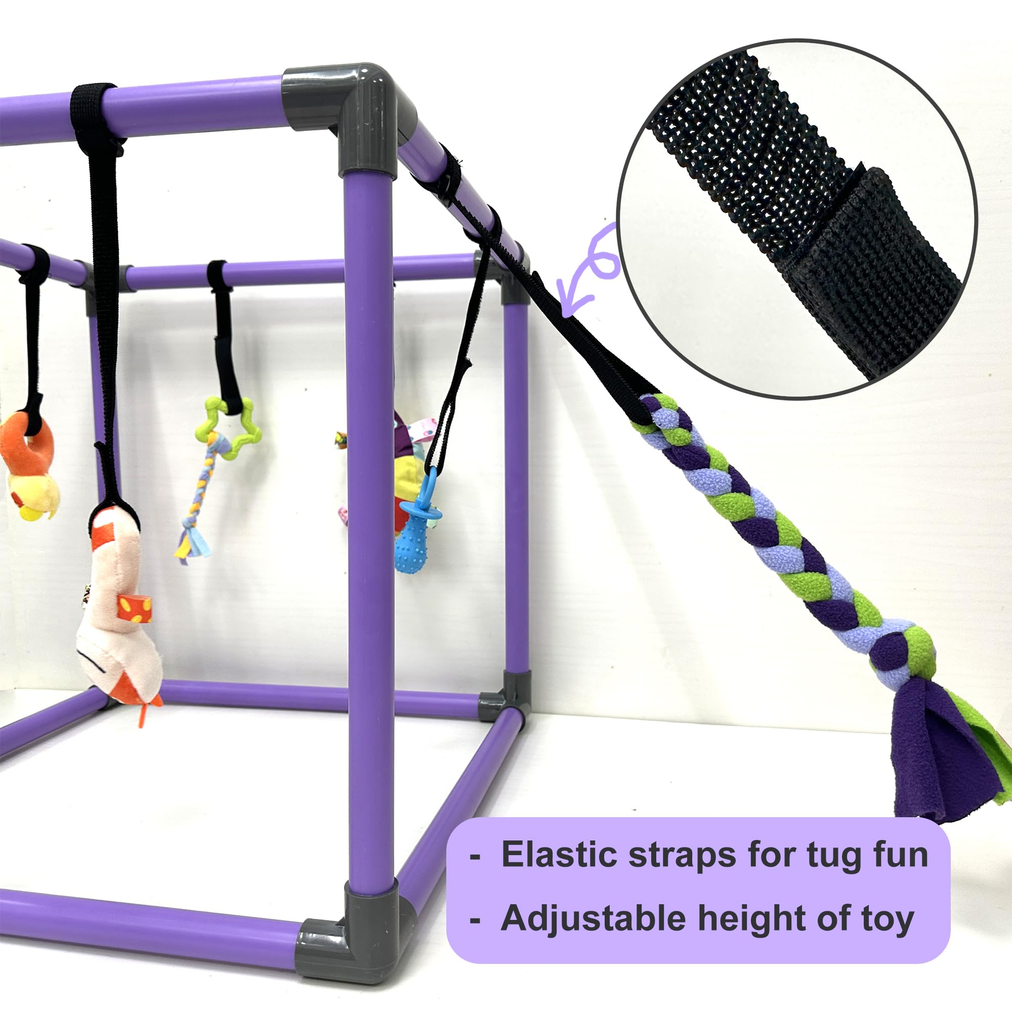DOZZOPET Juguetes colgantes con campanas para cachorros, promueven juego interactivo.