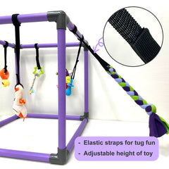 DOZZOPET Juguetes colgantes con campanas para cachorros, promueven juego interactivo.