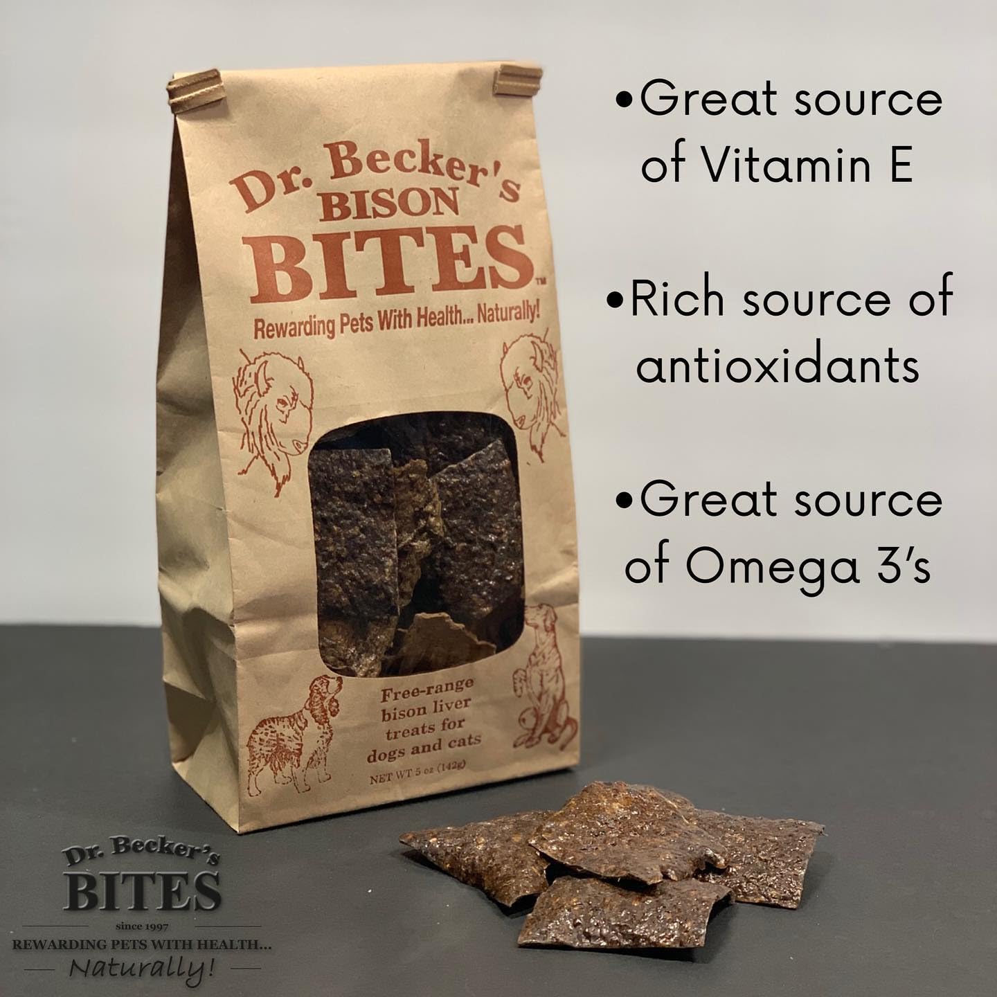 Dr. Becker's Bison Bites premio de entrenamiento para perros y gatos