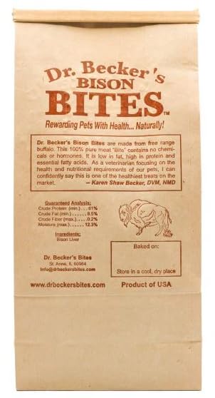 Dr. Becker's Bison Bites reconocido Top Pick por Whole Dog Journal