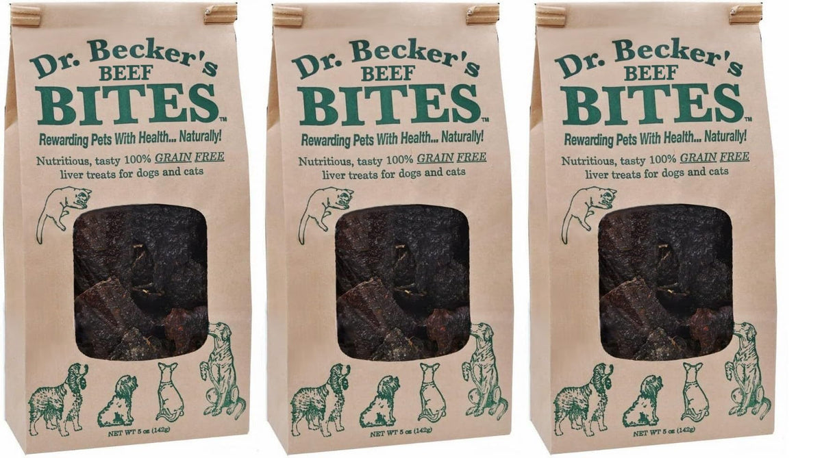 Dr. Becker's trozos ternera original para entrenamiento de mascotas.