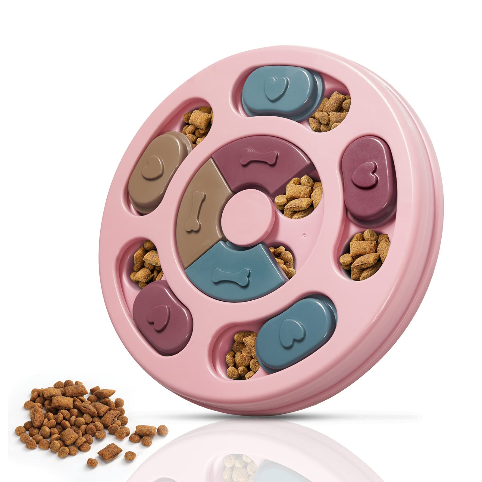DR CATCH rompecabezas para perros rosa, vista frontal, estimula curiosidad