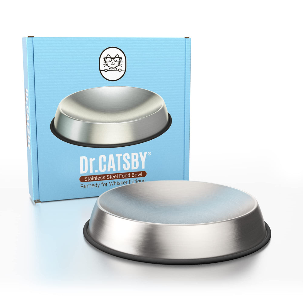 Dr. Catsby tazón de acero inoxidable durable y fácil de limpiar.