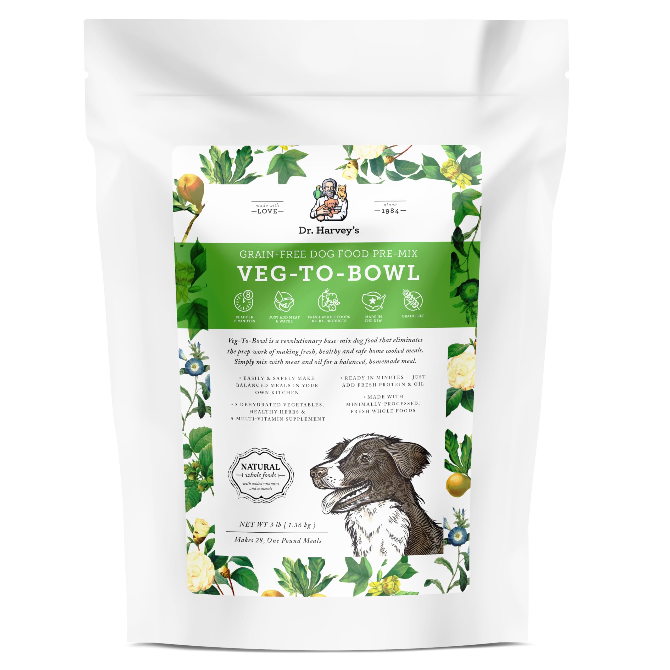 Dr. Harvey's Veg-to-Bowl base deshidratada para perro, fácil de preparar