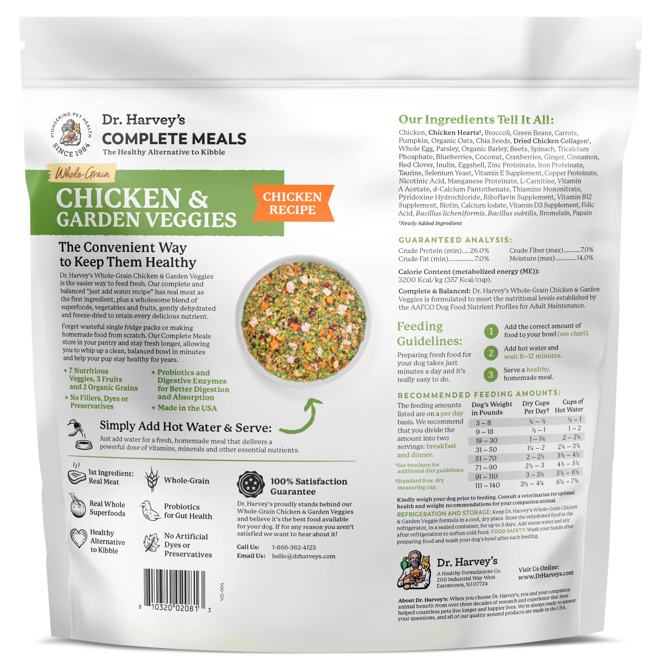 Dr. Harvey's bolsa de 5 libras lista para alimentar perros.