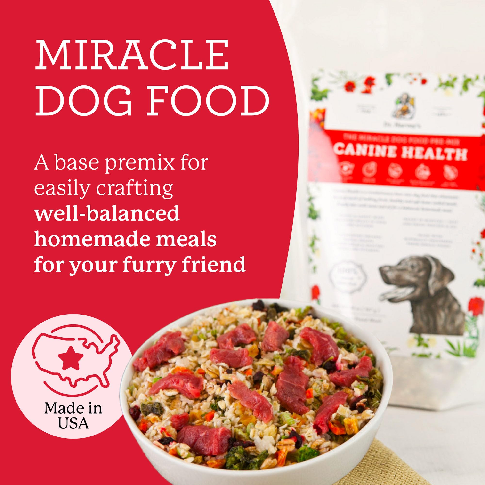 Dr. Harvey's Canine Health Miracle: base con granos orgánicos para energía sostenida.
