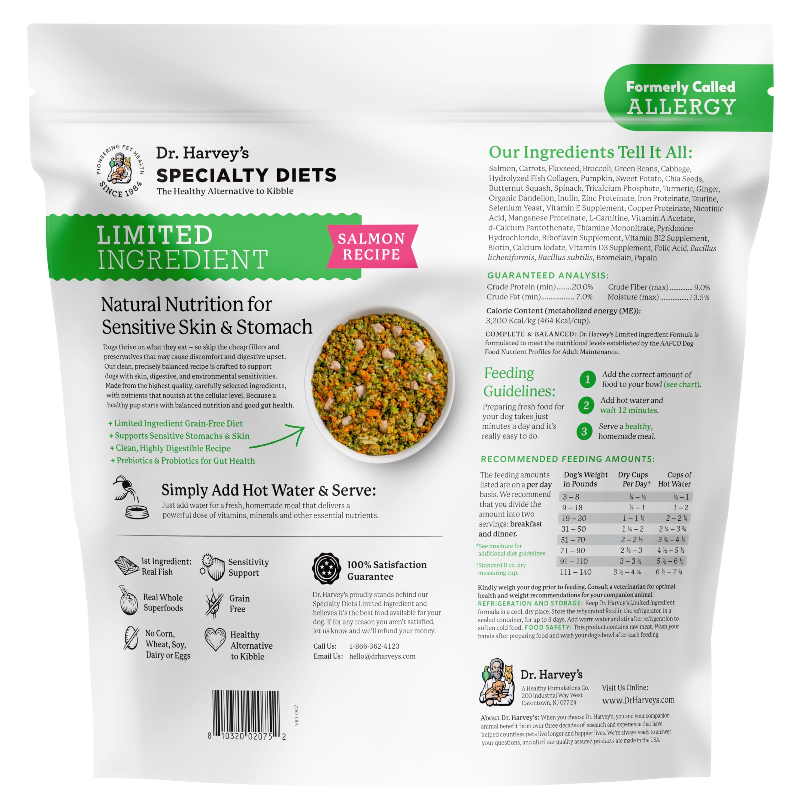 Uso diario de Dr. Harvey's Salmón para sensibilidades alimentarias.