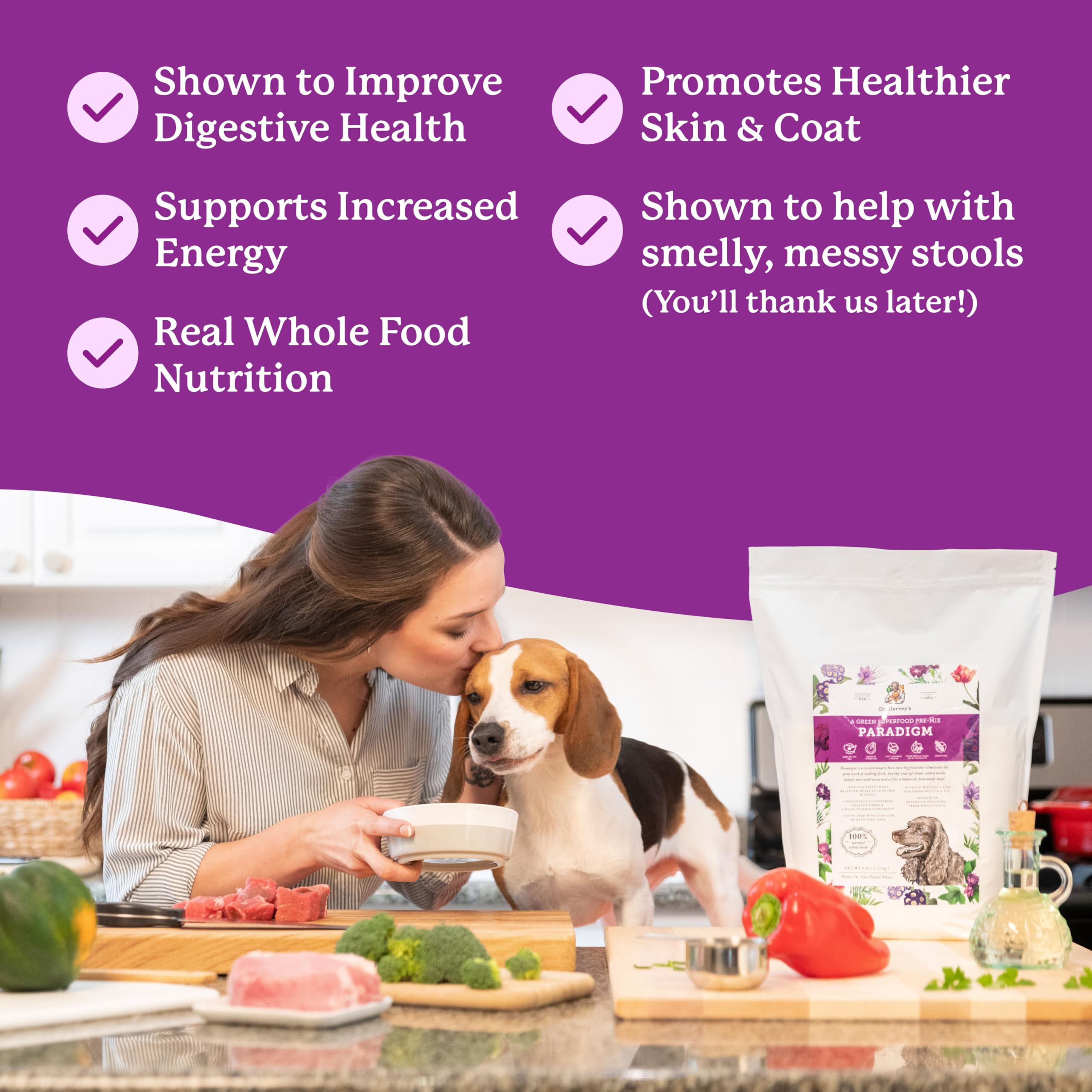 Dr. Harvey's Paradigm Green Superfood hierbas potentes para aroma y digestibilidad.