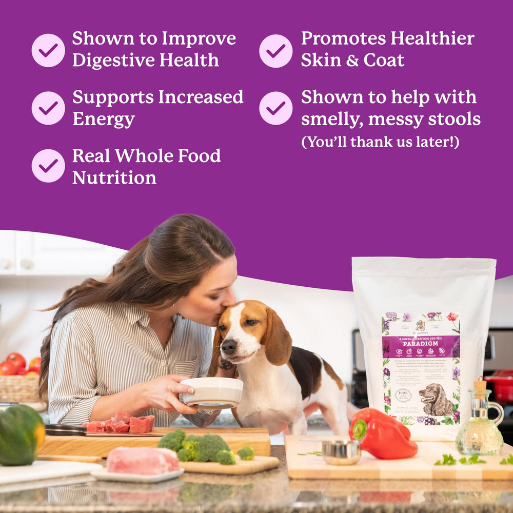 Dr. Harvey's Paradigm Green Superfood hierbas potentes para aroma y digestibilidad.