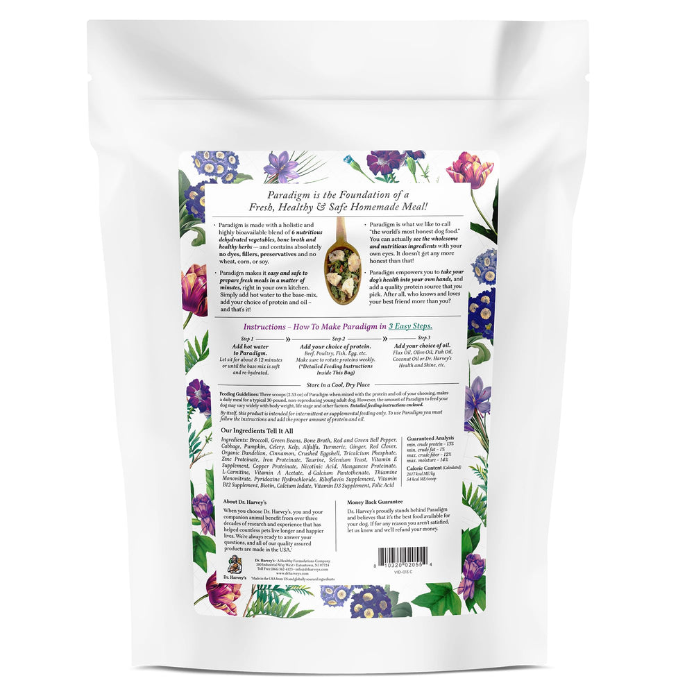 Dr. Harvey's Paradigm Green Superfood preparación rápida para comidas caseras.