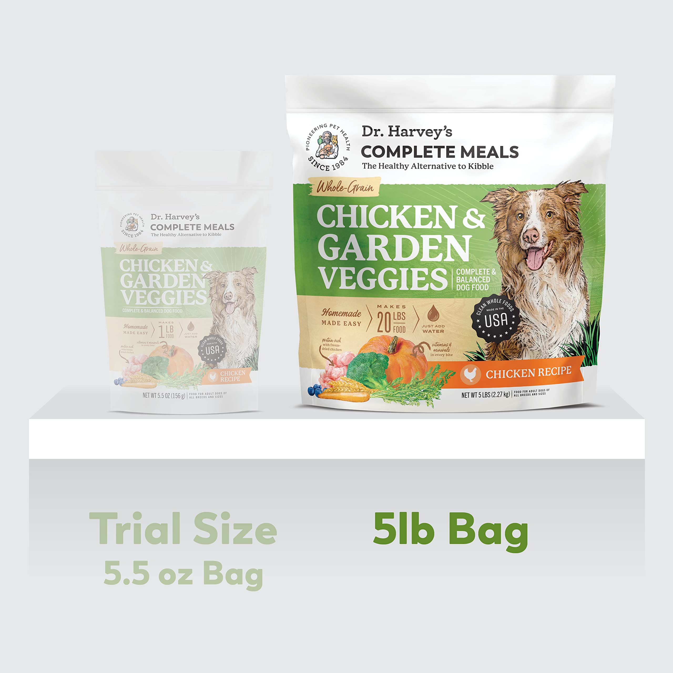 Dr. Harvey's trozos de pollo deshidratados con textura sabrosa para perros.