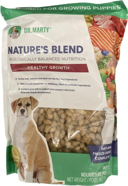 Dr. Marty Mezcla de la Naturaleza para cachorros, comida seca liofilizada que apoya crecimiento saludable.