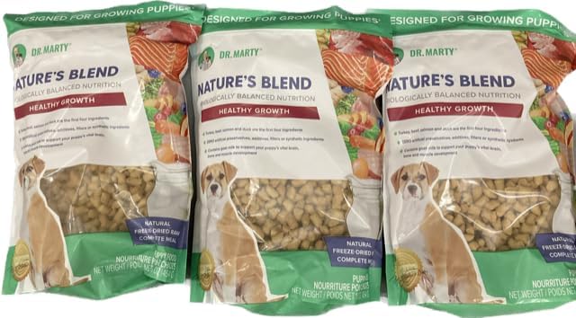 Dr. Marty Nature's Blend para cachorros, comida cruda liofilizada, apoyo al crecimiento