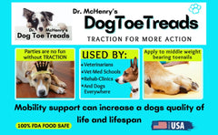 Dr. McHenry's Dog Toe Treads muestra aplicación fácil sin molestar al perro.