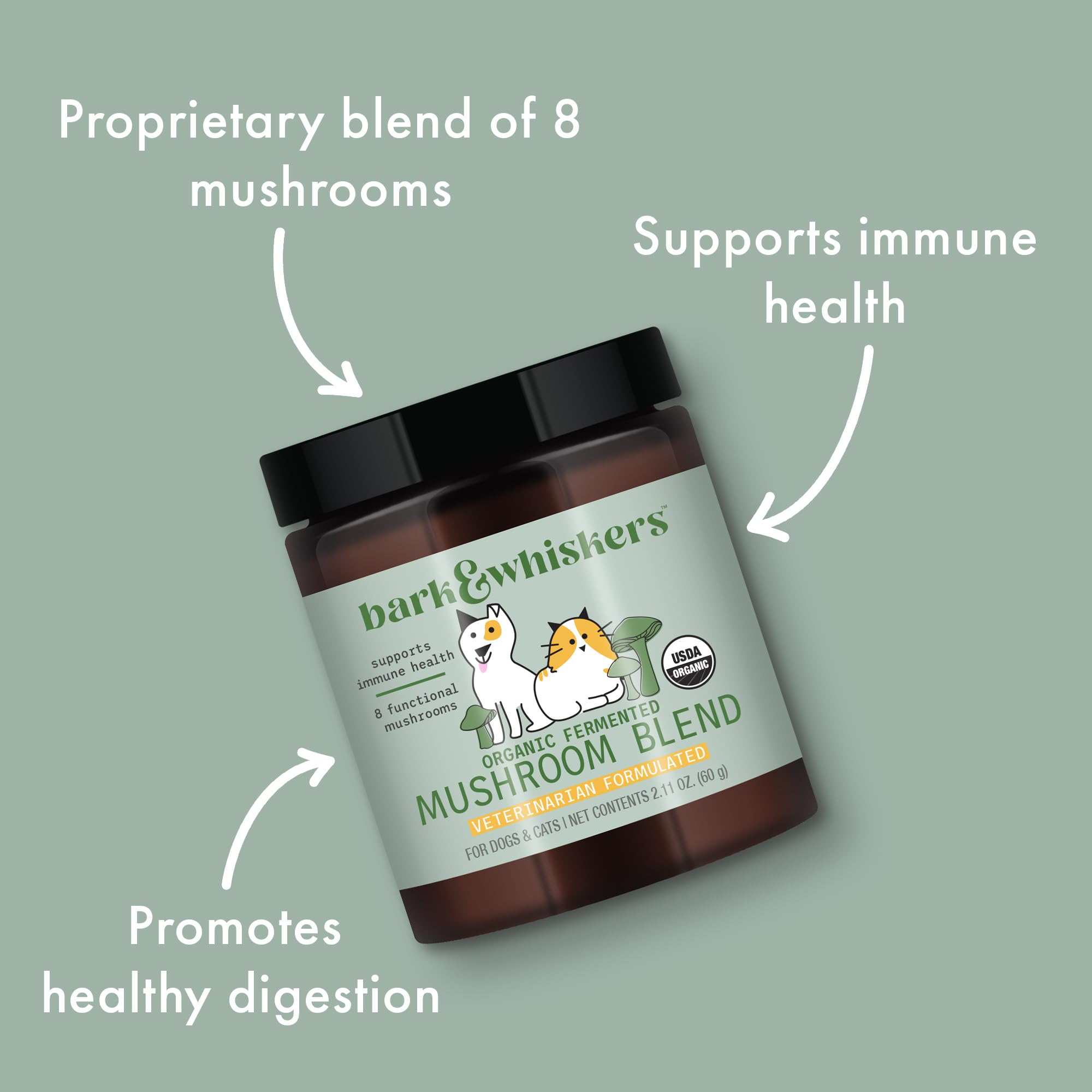 Dr. Mercola Bark Whiskers antioxidantes naturales para mascotas saludables.