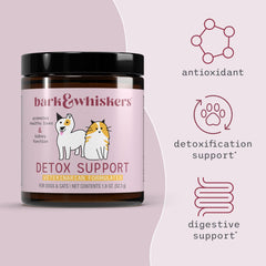 Dosis diaria de Bark & Whiskers Detox para mascotas.