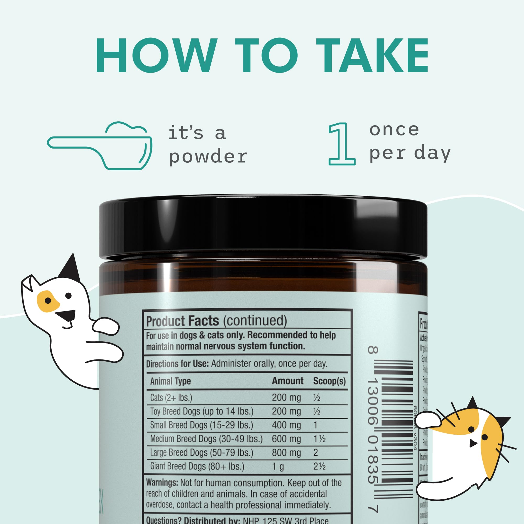 Mascotas felices al recibir su dosis diaria de vitaminas B.