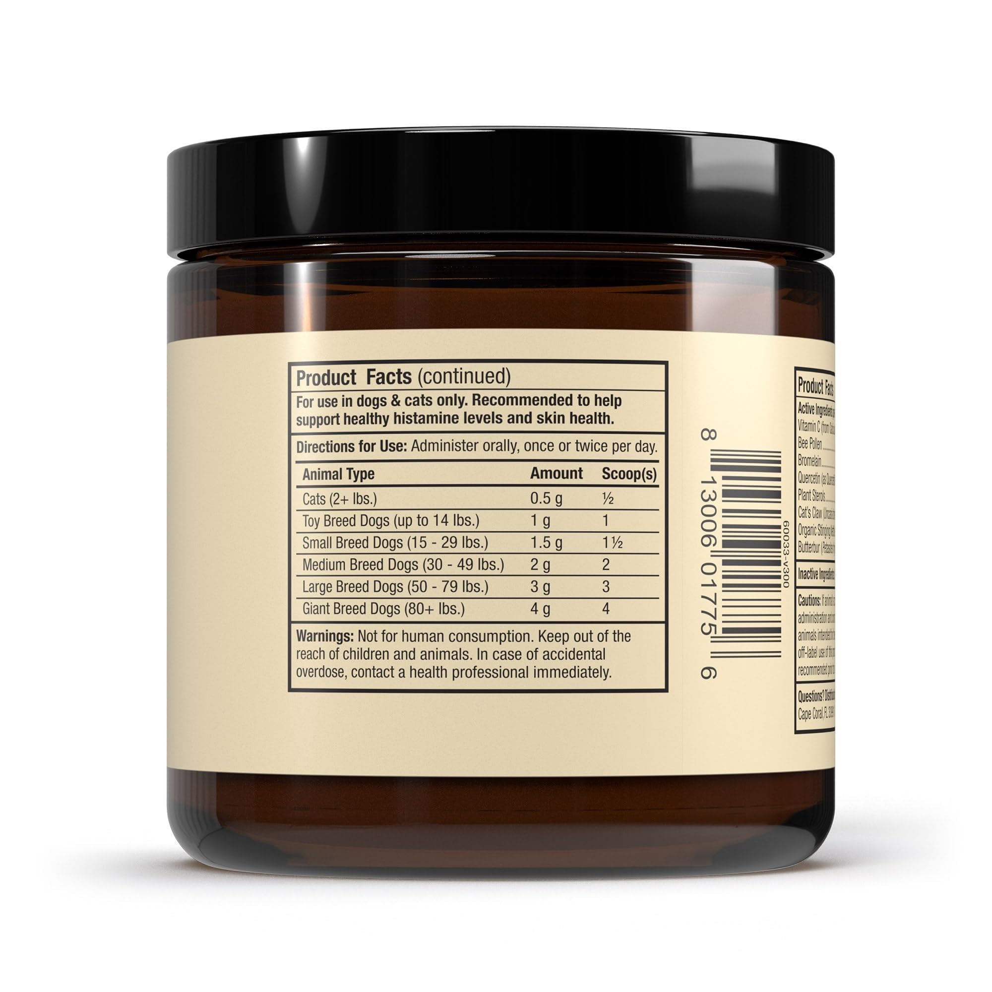Dr. Mercola Bark & Whiskers: esteroles de vegetales y garra de gato, apoyo a respuestas inmunes normales.