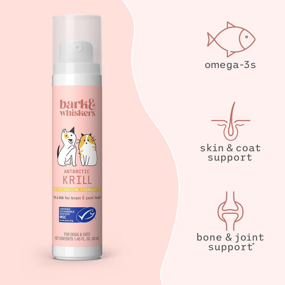 Dr Mercola Bark Whiskers Krill Oil: etiqueta clara y sistema de dosificación eficiente.
