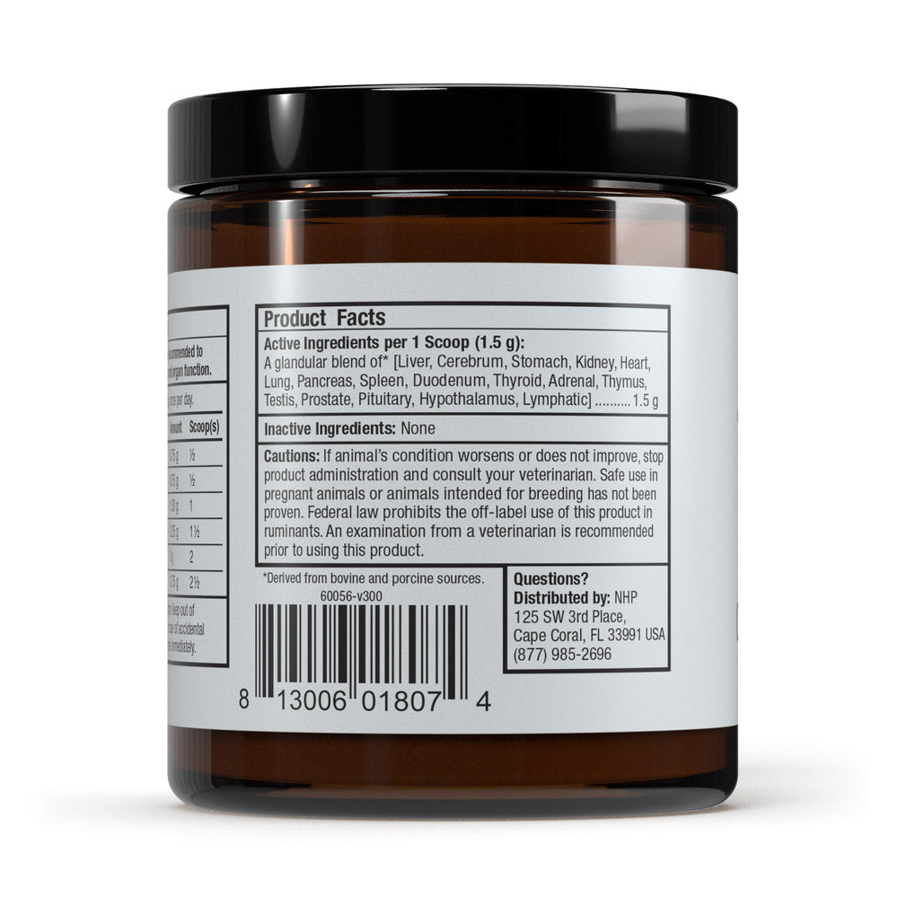 Mezcla de glándulas Bark & Whiskers para apoyo nutricional de órganos