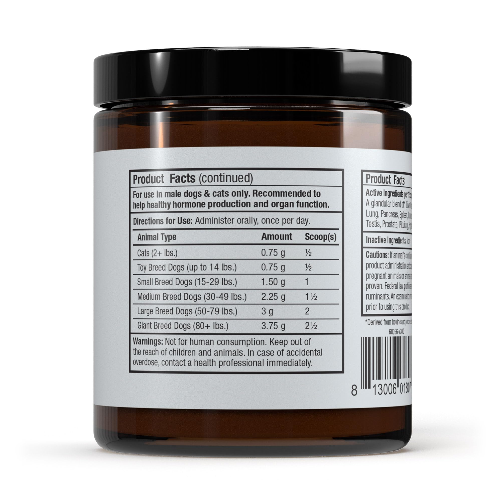 Glándulas hígado y riñón, Bark & Whiskers, sin hormonas para nutrición de órganos