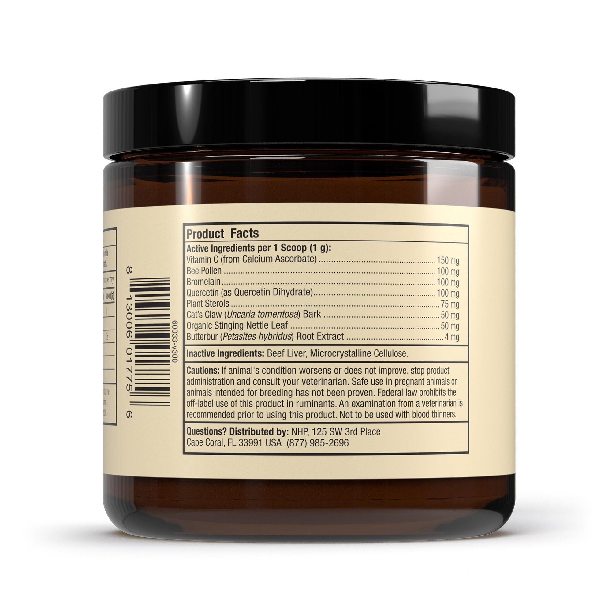 Dr. Mercola Bark & Whiskers: sabor hígado de res, complemento diario para perros y gatos.