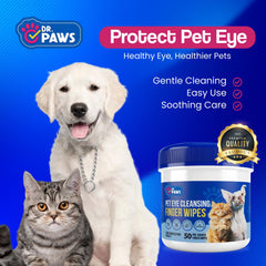 Dr. Paws Choice: solución salina para ojos gatos, limpieza suave y refrescante.