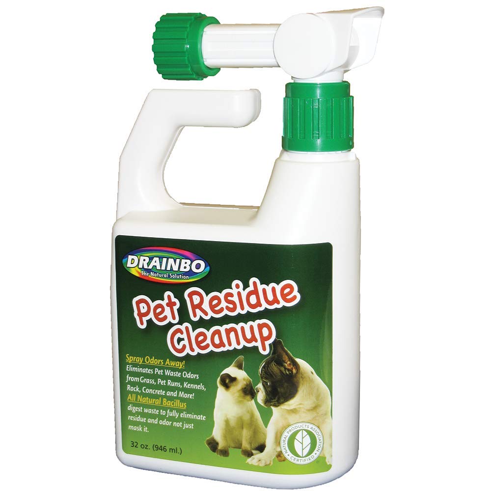 Drainbo Residuo de Mascota en spray: elimina olores y residuos en césped, jaulas y superficies.