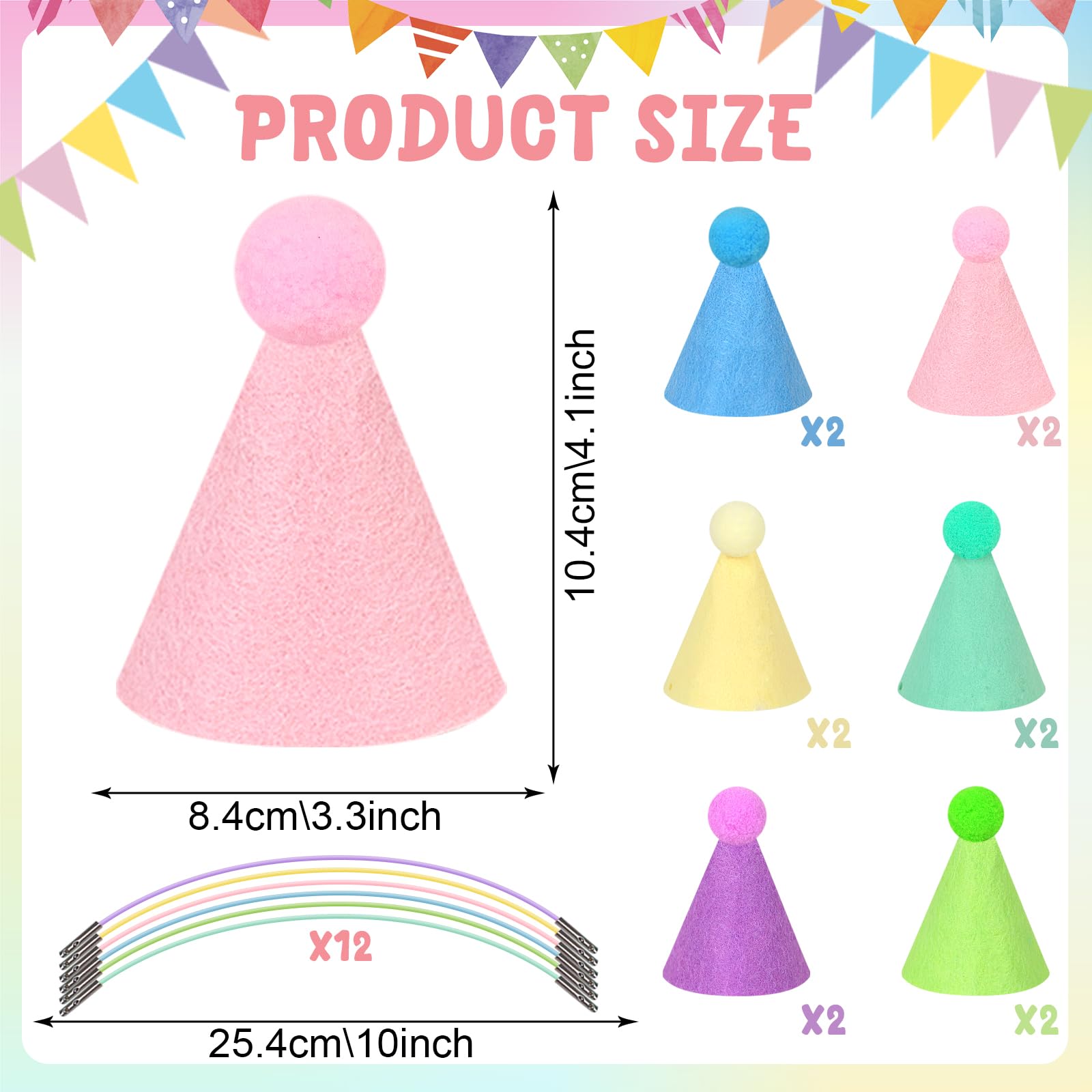 Sombrero pastel mini DRANSMIC para perros y gatos, perfecto para sesiones de fotos