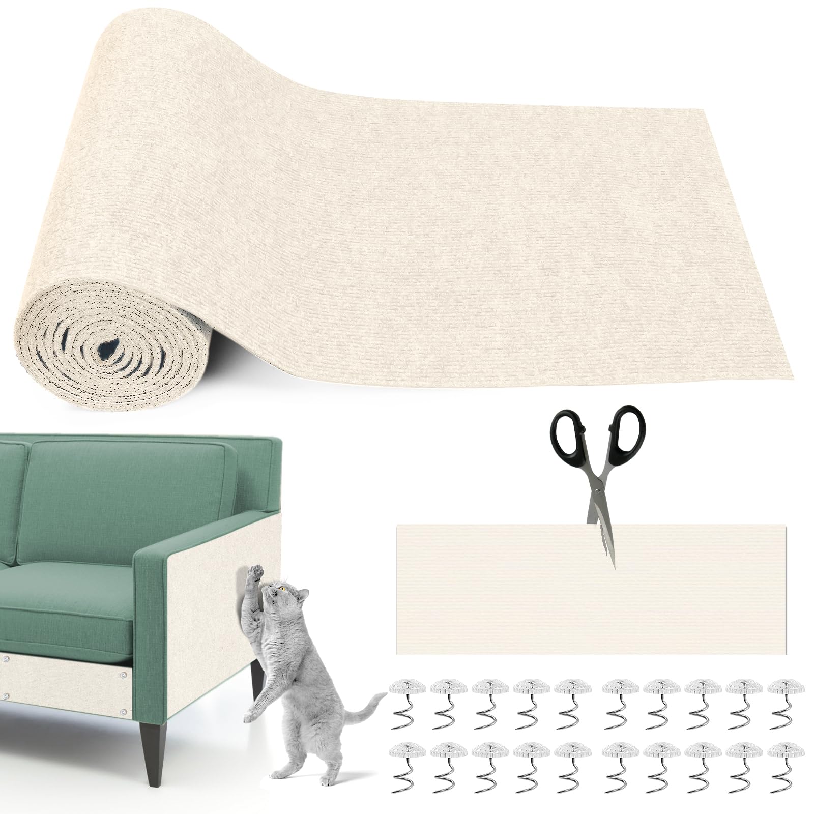 Draupnir Alfombra Rascadora extendida protege muebles y satisface el instinto de rascar de tu gato.