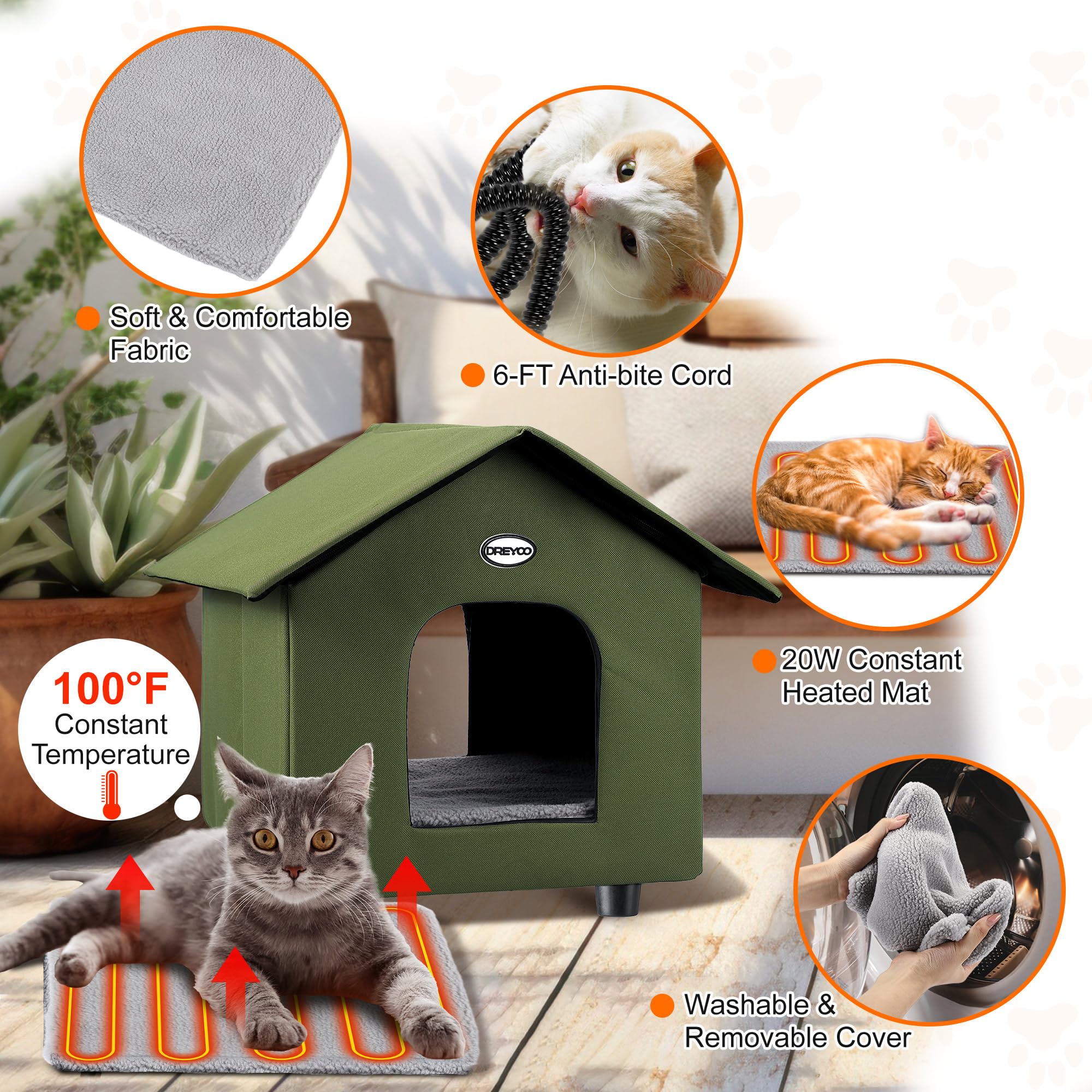 Base elevada de Dreyoo para mantener al gato seco.