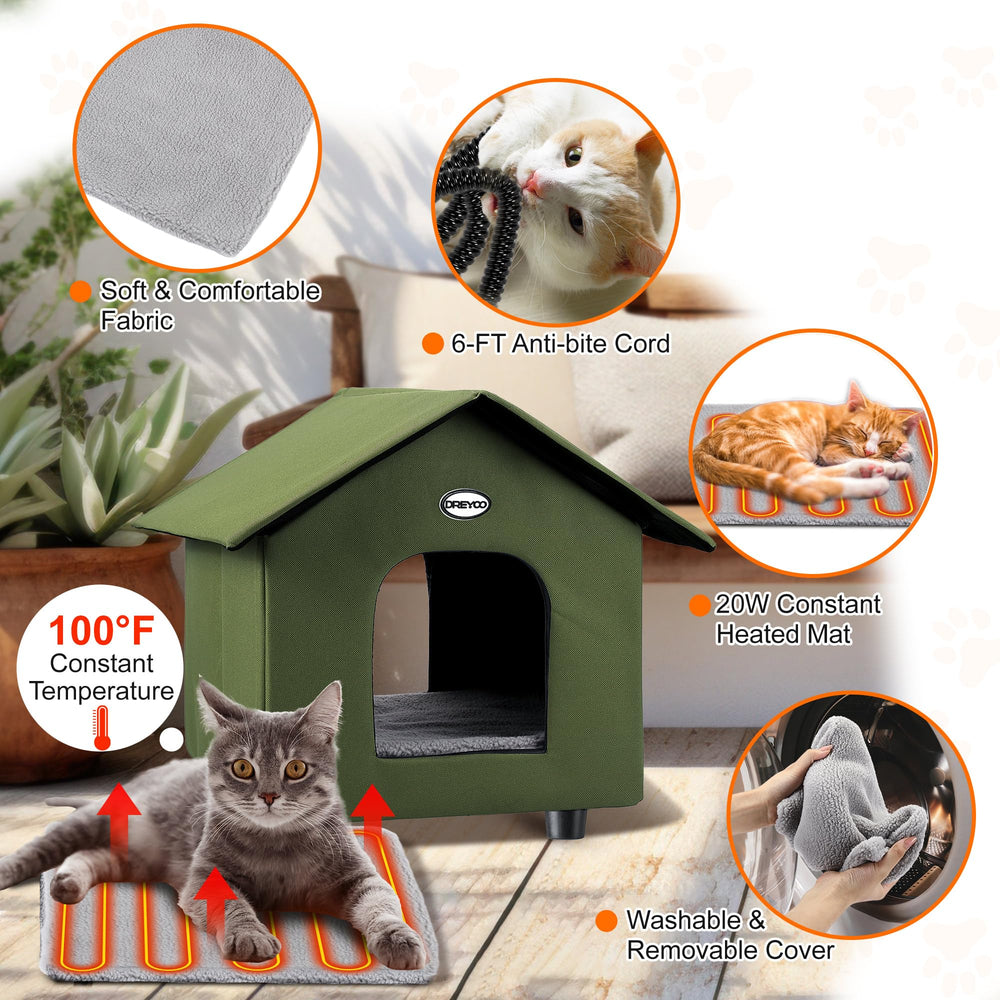 Base elevada de Dreyoo para mantener al gato seco.