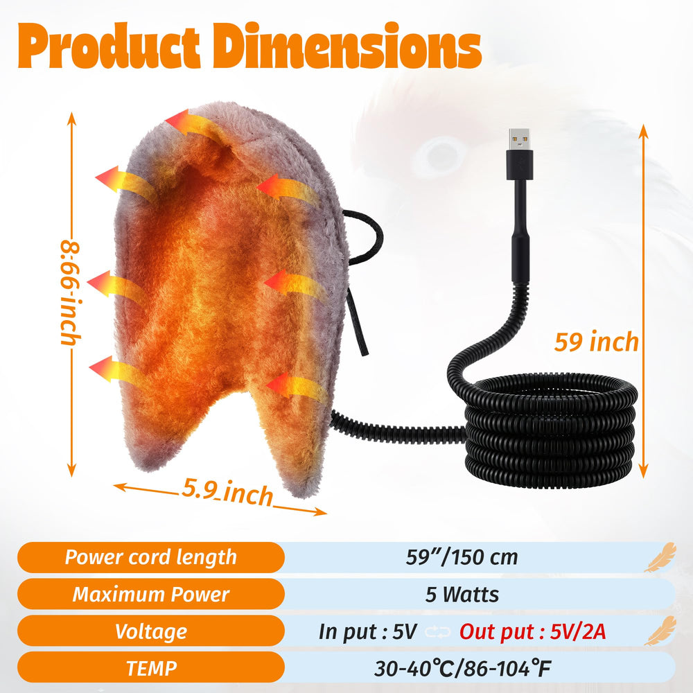 Dreyoo percha calentada 5V mantiene temperatura estable para aves.