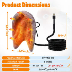 Dreyoo percha calentada 5V mantiene temperatura estable para aves.