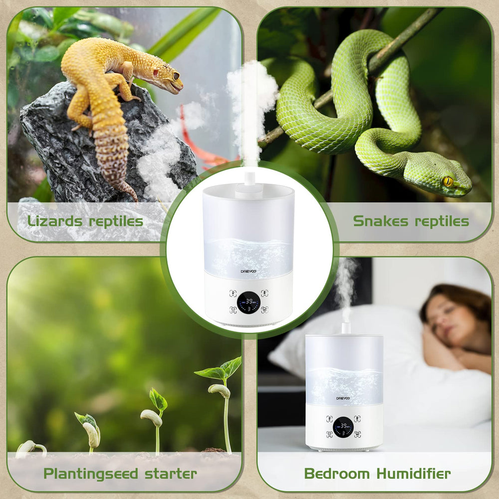 Dreyoo uso versátil para reptiles, plantas e invernadero.