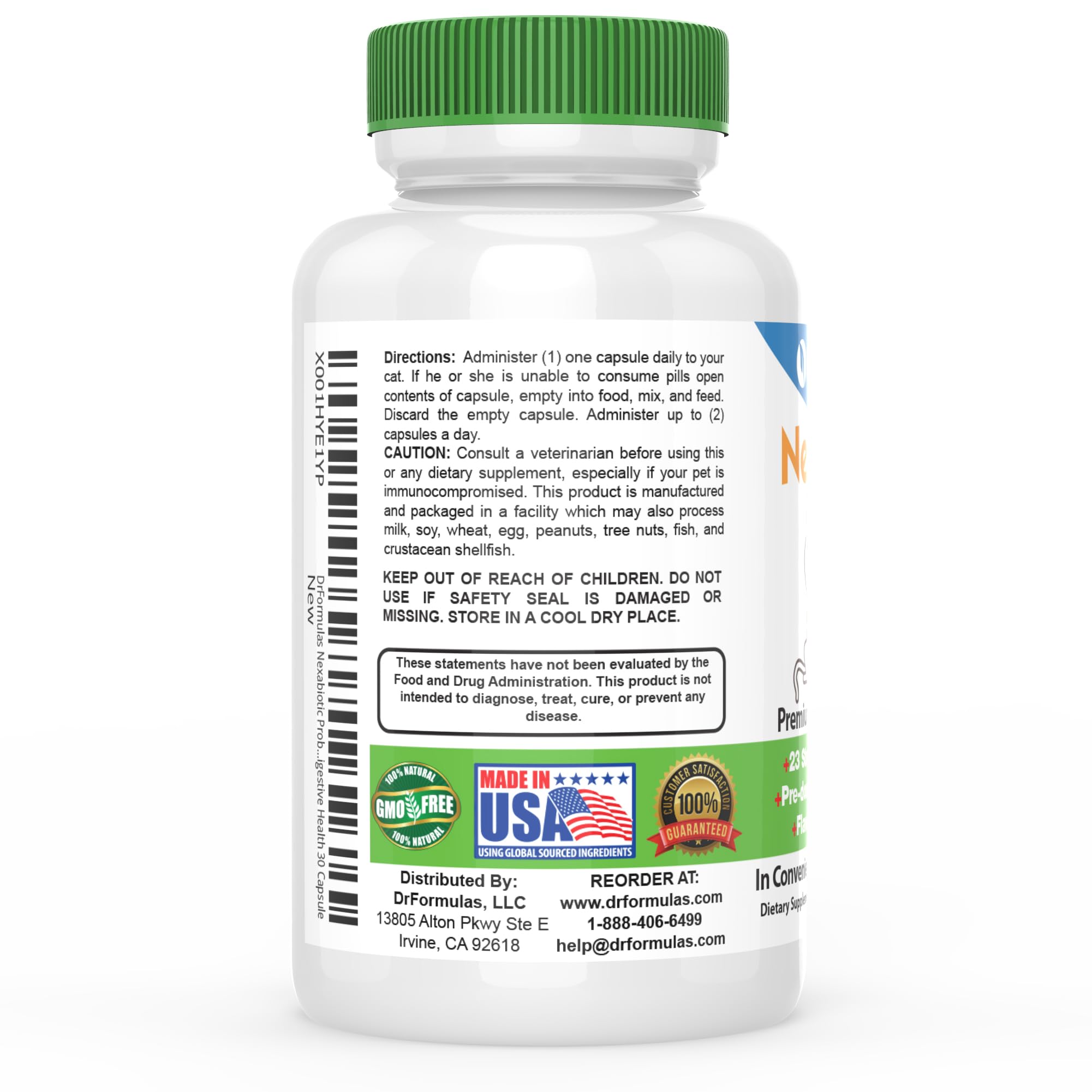 DrFormulas Nexabiotic Gatos, mezclar en la comida para soporte digestivo diario