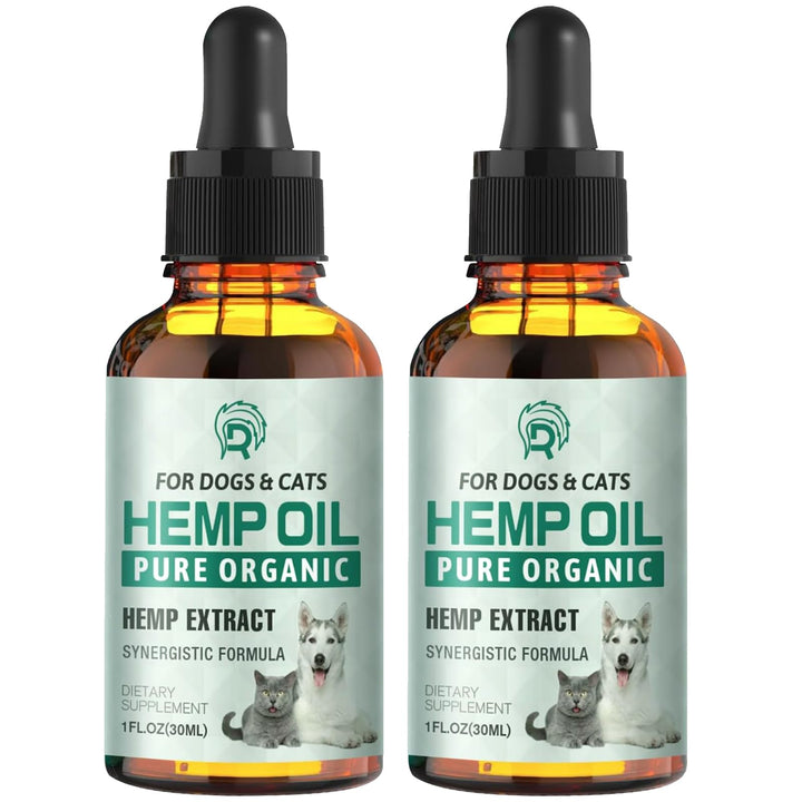 Drloton aceite cáñamo para perros y gatos, botella con gotas para administración fácil