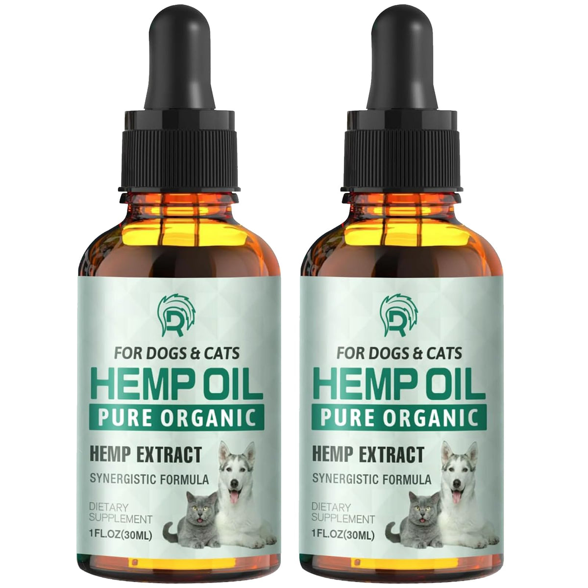 Drloton aceite cáñamo para perros y gatos, botella con gotas para administración fácil