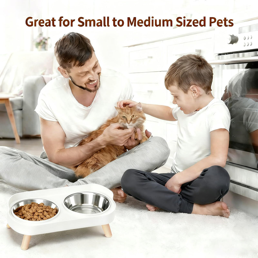 Drohoo conjunto de tazones elevados para gatos, alimentación ordenada