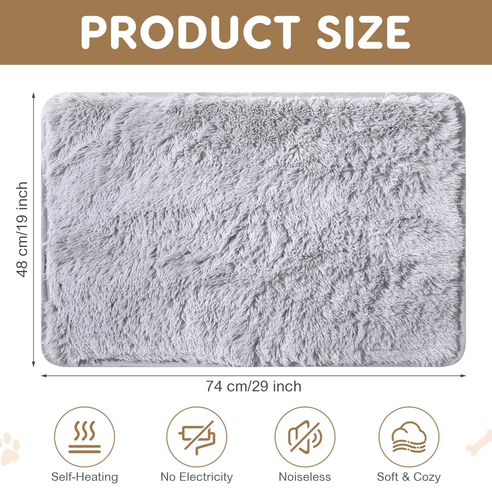 Drydiet alfombra mascota plush gris, suave para siestas