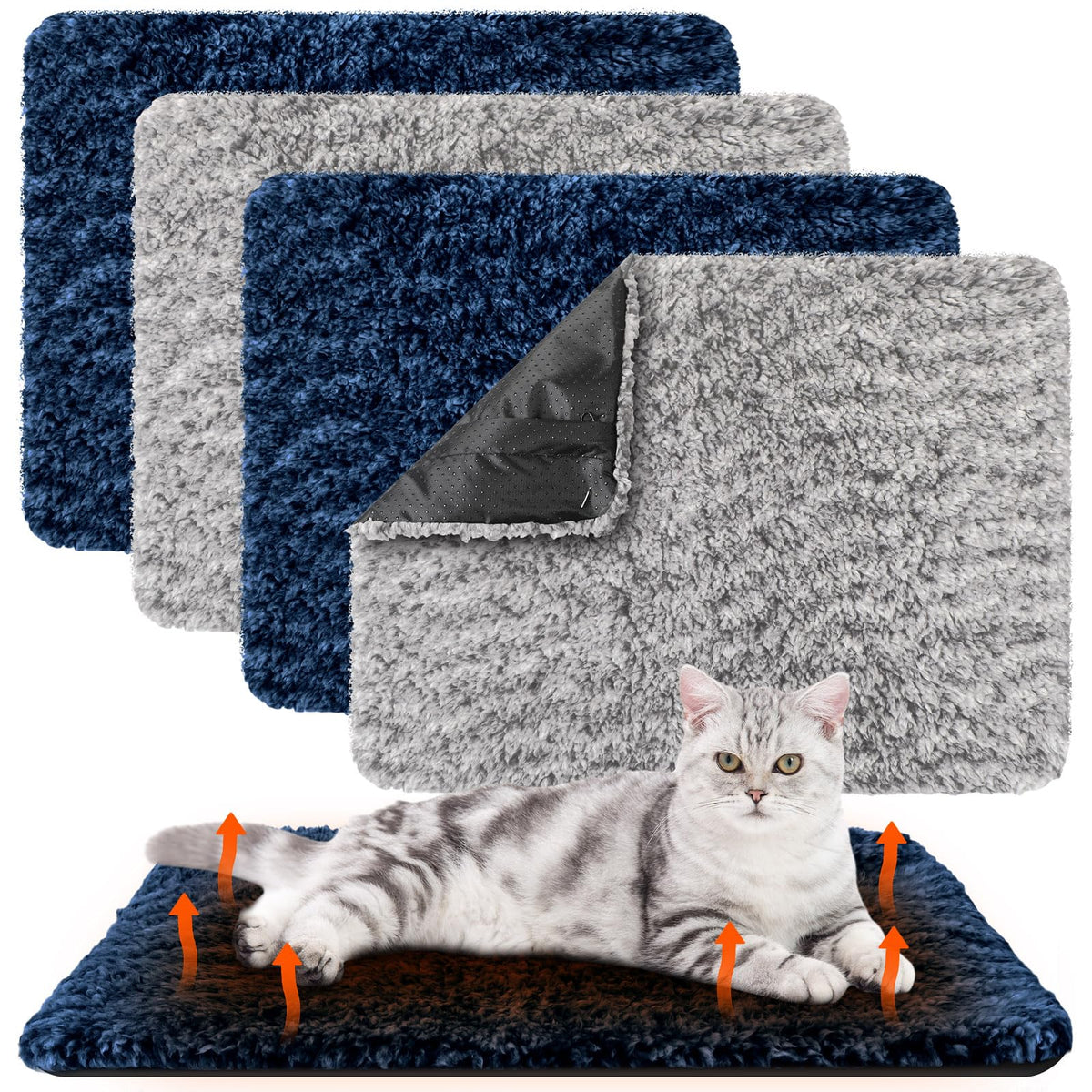 Almohadilla Drydiet auto-calentante 4-pack ideal para confort de gatos sin electricidad.
