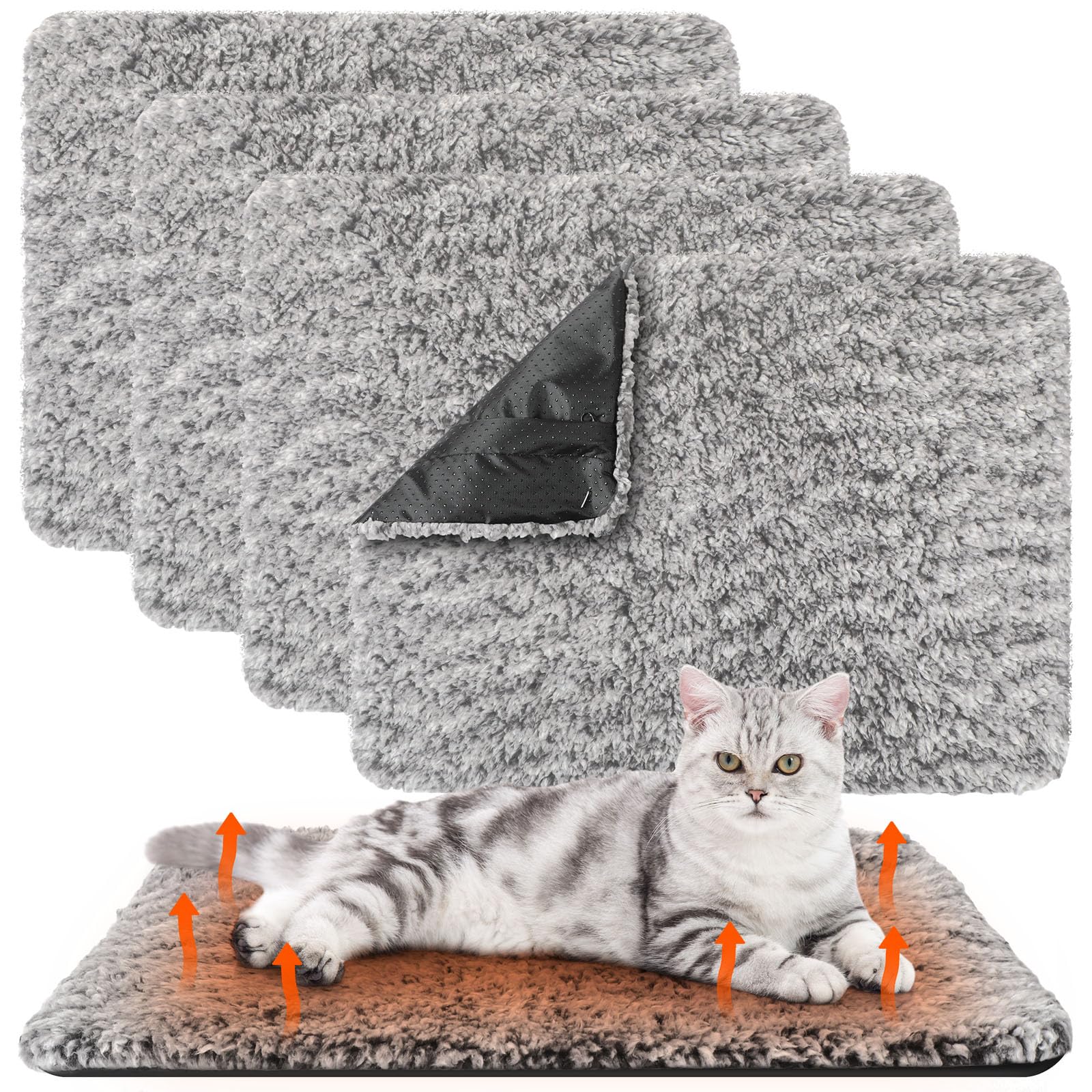 Drydiet almohadilla gato auto-calentante muestra calor reflejado para mayor confort.
