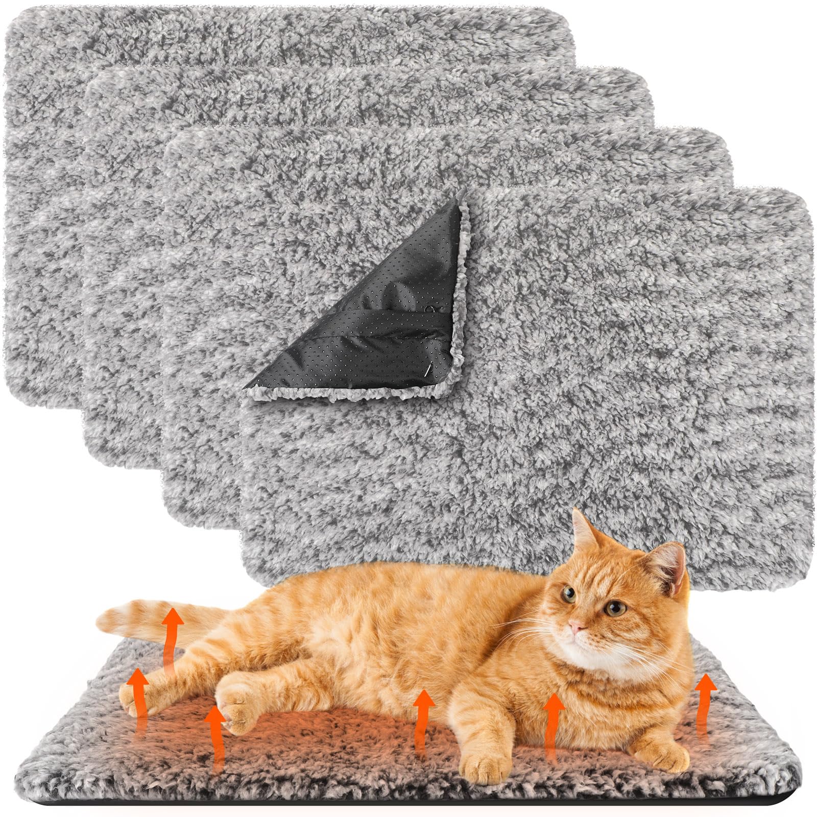 Drydiet almohadillas auto calentantes para gatos, 4 packs, calor sin electricidad para descanso.