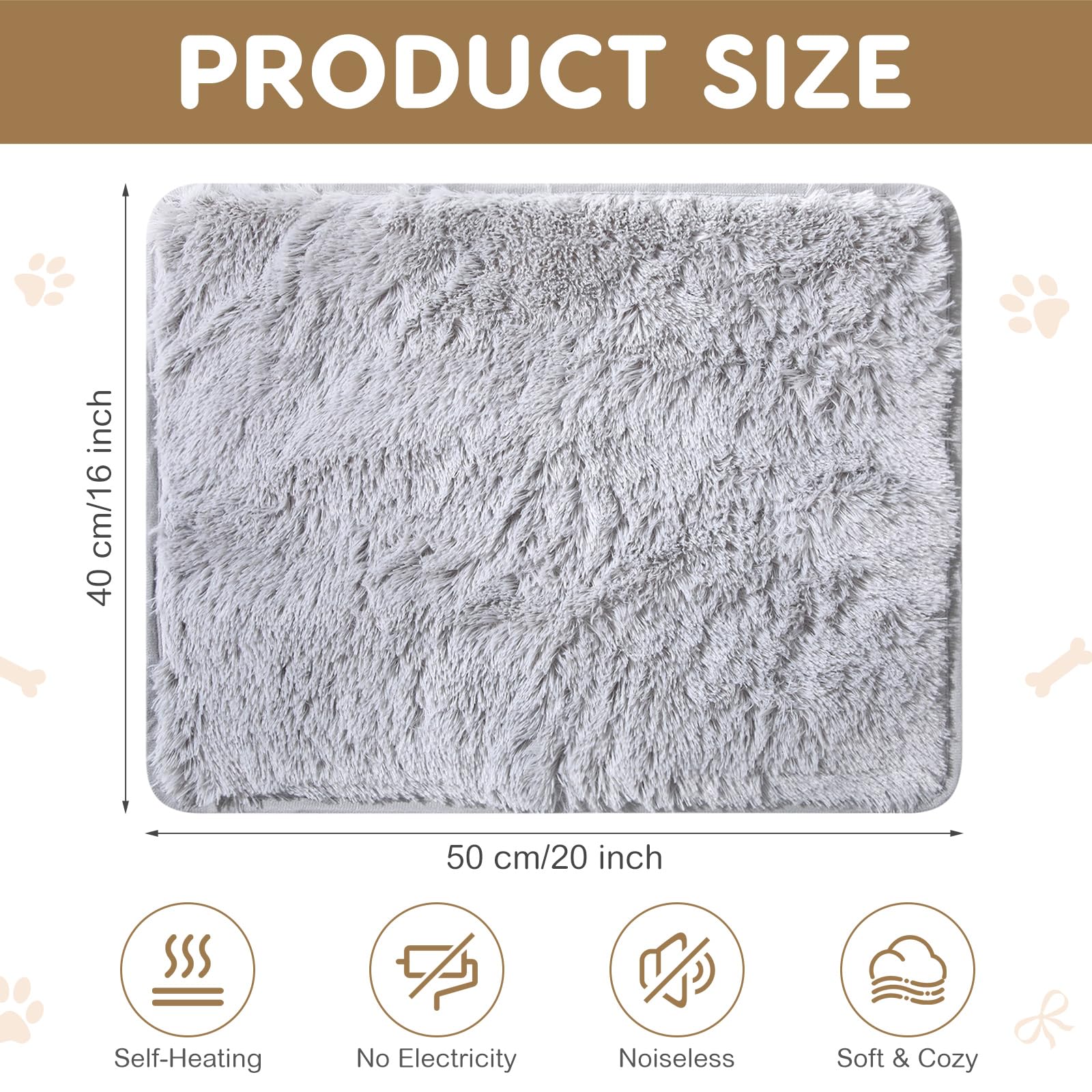 Drydiet cama gato peluche gris 40x50 cm, refugio cómodo para dormir