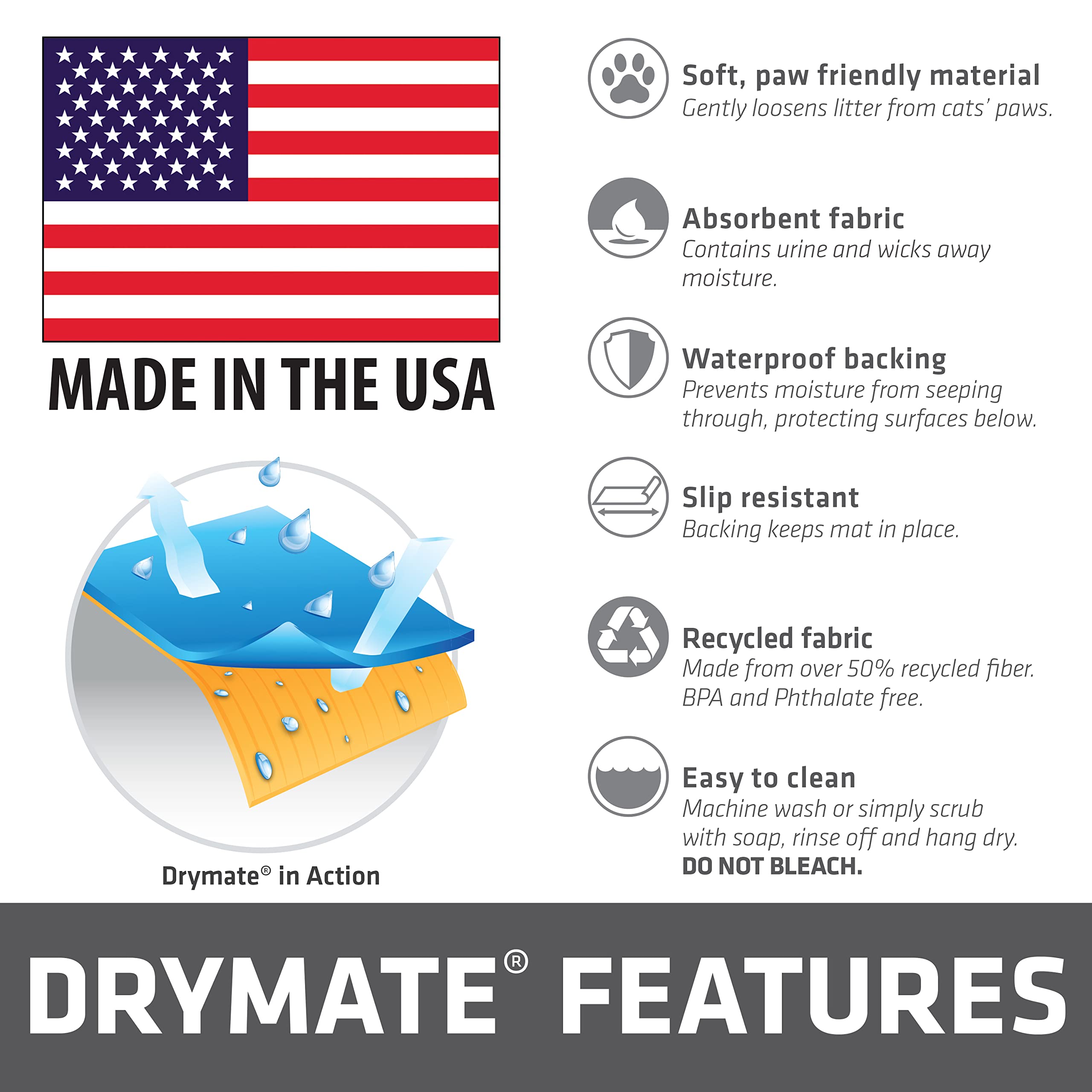 Drymate XL Original Cat Litter Mat diseño durable para hogares con gatos